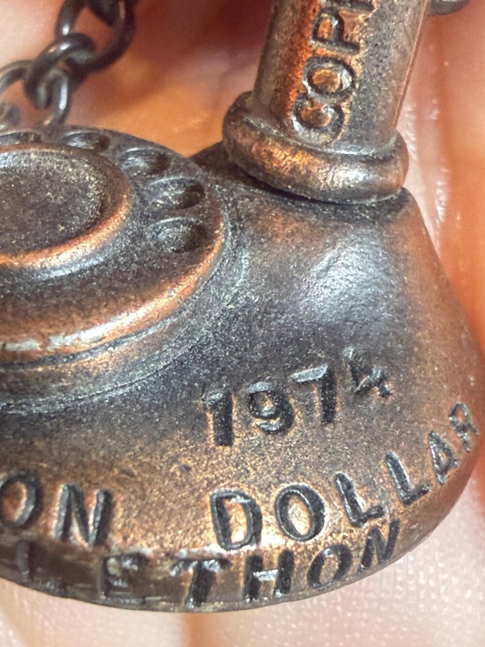 Coppercraft Guild Telephone Brooch 1974 Million Dollar Telethon Vintage Antique - Picture 7 of 13